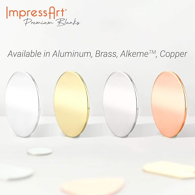 ImpressArt - Premium Metal Stamping Rectangle Blanks for Metal Stamping and Jewelry Making (24 Pack) (5/8" Rectangle Tag w/Ring, Alkeme)