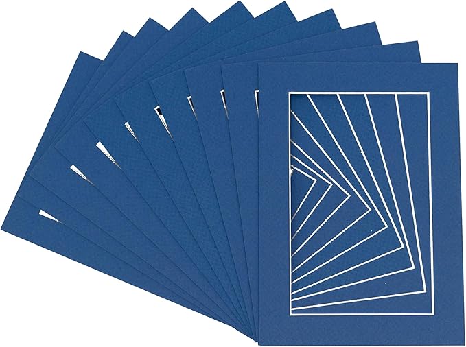5x7 Mat for 8.5x11 Frame - Precut Mat Board Acid-Free Royal Blue 5x7 Photo Matte For a 8.5x11 Picture Frame, Premium Matboard for Family Photos, Show Kits, Art, Picture Framing, Pack of 25 Mats