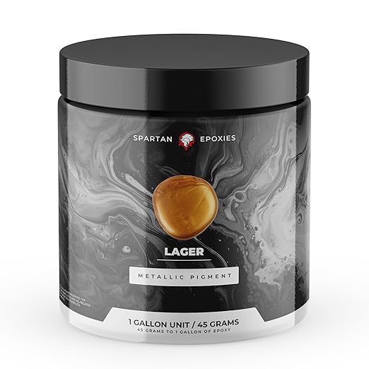 Spartan Epoxies Metallic Pigment Powder for Epoxy - 30 Unique Colors, 4oz for 1 Gallon and 12oz for 3 Gallons of Clear Epoxy, Made in the USA (Lager, 4oz (45 Grams))