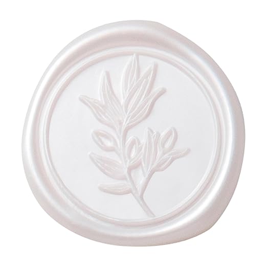 PONATIA Wax Seal Stickers - 50 Pcs Self- Adhesive Wedding Seal Stickers, Light Blush Pink Wax Seals, Perfect for Invitation Cards, Envelopes Christmas Cards, Gift Wrapping, Party Menu Decor