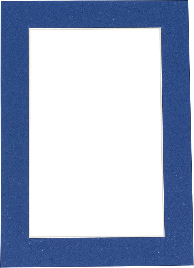 8x10 Mat Bevel Cut for 5x8 Photos - Acid Free Bottle Blue Precut Matboard - For Pictures, Photos, Framing - 4-ply Thickness