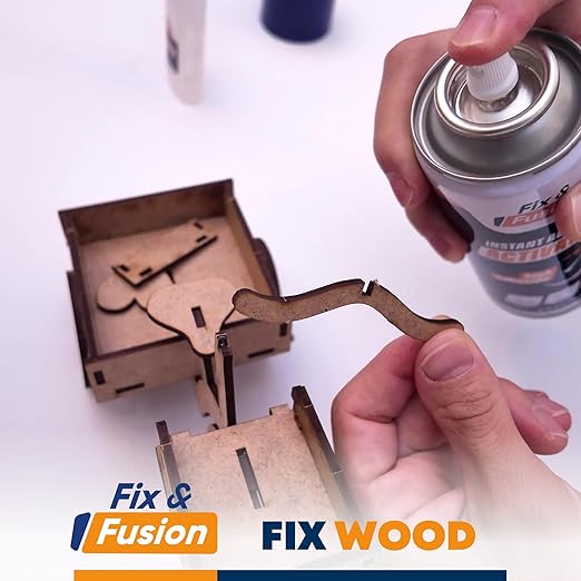 FIX & FUSION Activator Spray (13.5 Fl Oz), Instant Cure Accelerator for Cyanoacrylate (CA) Super Glue for Wood, Plastic, Rubber, Granite, and DIY & Professional, Accelerates Bonding Strength, (6 Pack)