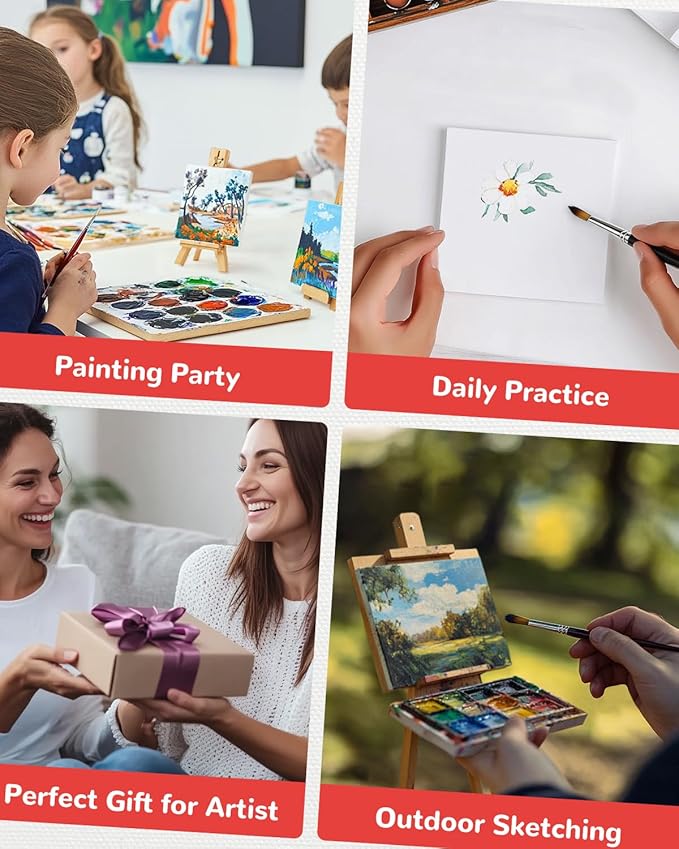 4x4inch Mini Canvas for Painting 40 Pack Small Canvas Boards Primed Acid Free for Oil, Watercolor, Acrylic Paint