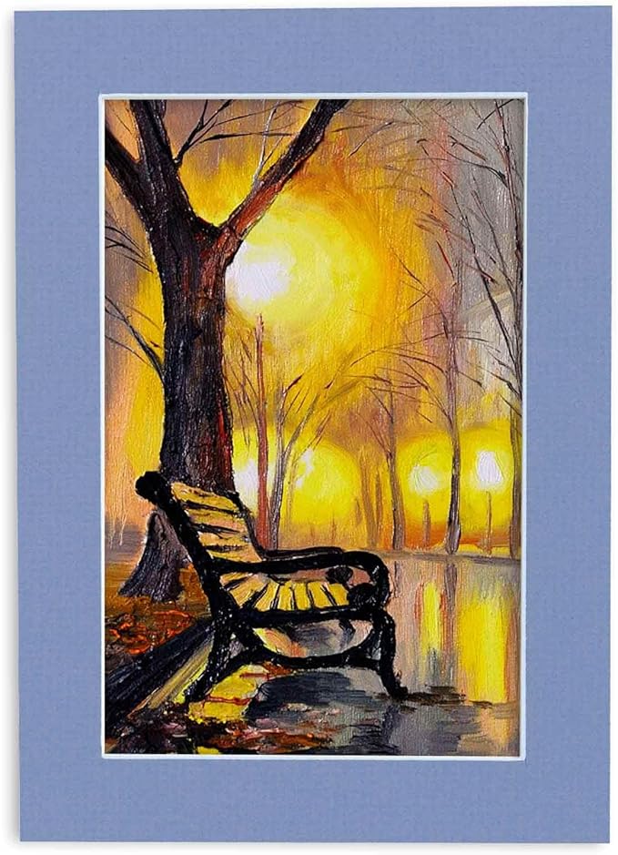 Pack of Ten 11x14 Mats Bevel Cut for 8.5x11 Photos - Acid Free Brittany Blue Precut Matboards for Pictures, Photos, Framing - 4-ply Thickness
