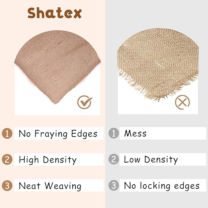 Shatex Natural Burlap Roll,36inch x 18ft High Density Burlap Fabric for Craft Projects,Table Runners,Weddings Decor,Christmas Decorations