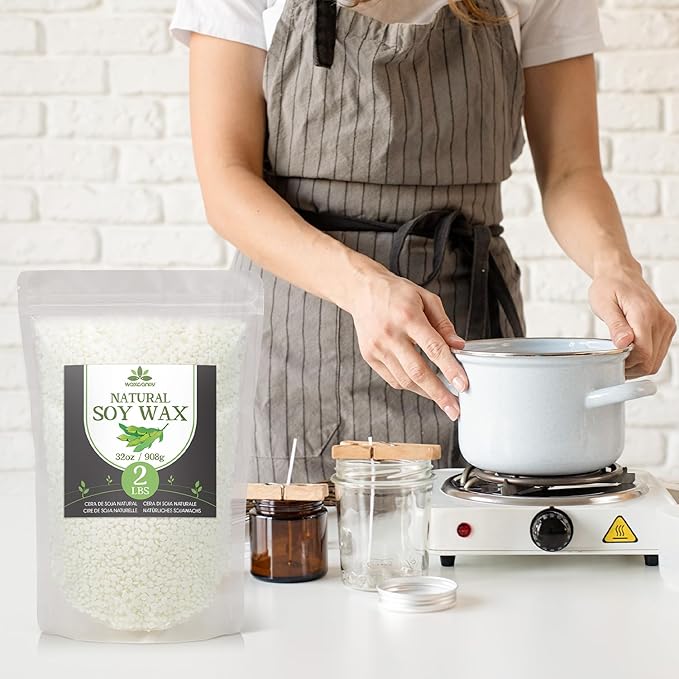 Soy Wax, Waxcanpy Natural Candle Wax, Organic Soy Wax for Candle Making from Farm (2lb)