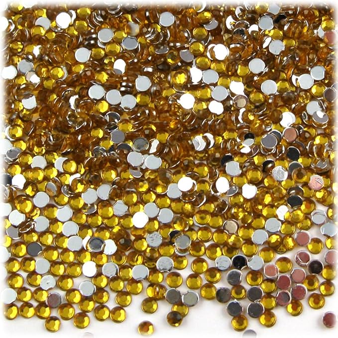 The Crafts Outlet 1,440pc Flatback Acrylic Rhinestones Round 3mm (10ss) Charcoal Gray
