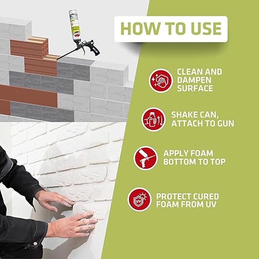 Kraken Bond Fastbond Spray Foam Adhesive (1x24oz.) - Heavy Duty Construction Adhesive for Insulation, Wall & Facade, Concrete, Stone, Subfloor, XPS & EPS Foam Board, Gun Not Included | 1 Pack