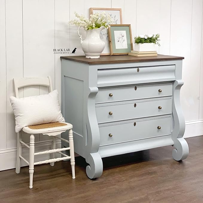 Dixie Belle Paint Company Chalk Finish Furniture Paint - Savannah Mist (4oz) - Matte Cloudy Blue Chic Chalk Mineral DIY Furniture Paint