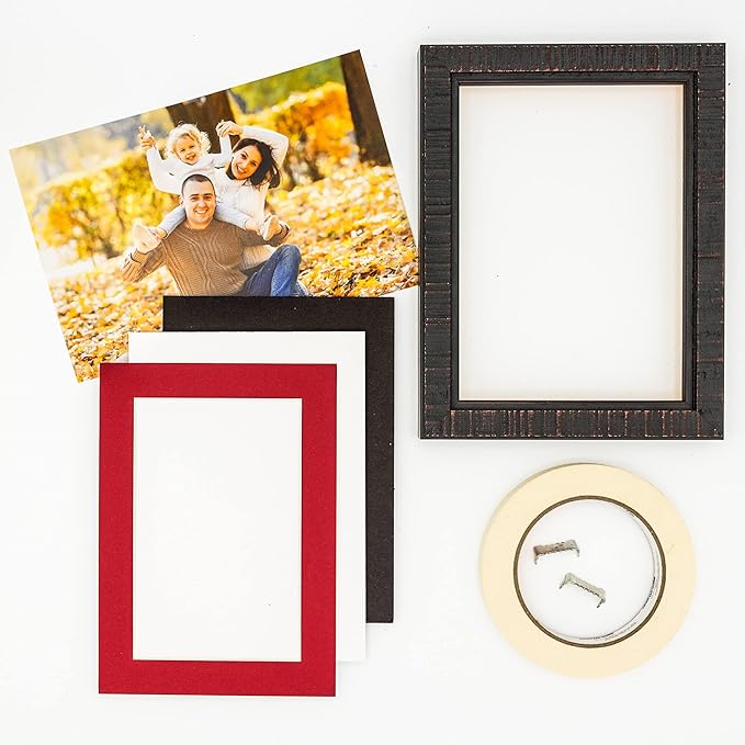 6x8 Mat for 8x10 Frame - Precut Mat Board Acid-Free Show Kit with Backing Board, and Clear Bags Deep Red 6x8 Photo Matte Made to Fit a 8x10 Picture Frame Matboard for Framing, Pack of 100 Mats