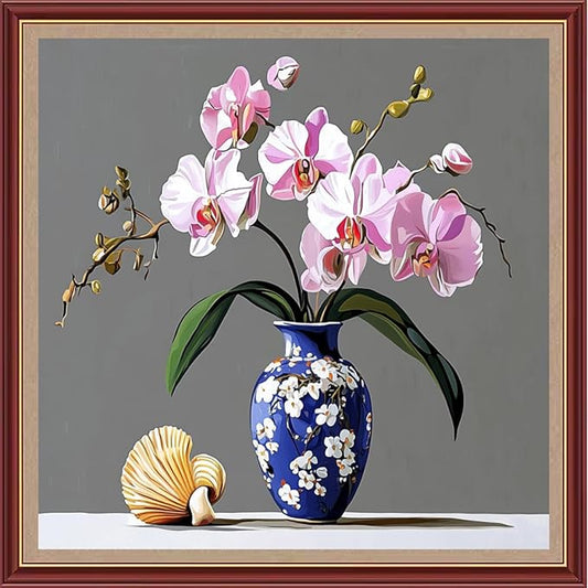 DMCXART Counted Cross Stitch Kits for Adults Needlepoint Kits Unprinted Cross Stitching Embroidery Kit 11CT Cross Stitch Supplies-Magical Flowers 18x18 inch
