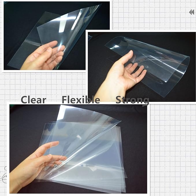 BANLTRE 15 Pieces 4 mil Transparency Blank Template Material Stencils Mylar for Cutting Paper Clear Sheet 12 × 12 inch (15-4 mil)