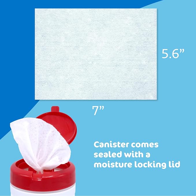 The Pharma-C Company -70% Isopropyl Alcohol Wipes [6 pack - 40ct Canisters] - Bulk IPA First Aid Antiseptic Wound Cleaner with Moisture Lock Lid. For minor cuts, scrapes, and burns.