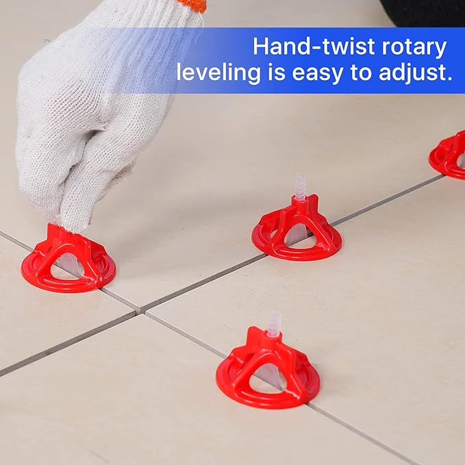 Professional Tile Leveling System Kit，Anti-Loosening Spacers/Wall, Bathroom Tiling - 1/32" Precision Alignment & Grout Spacing Tools(2000base, 1/32)