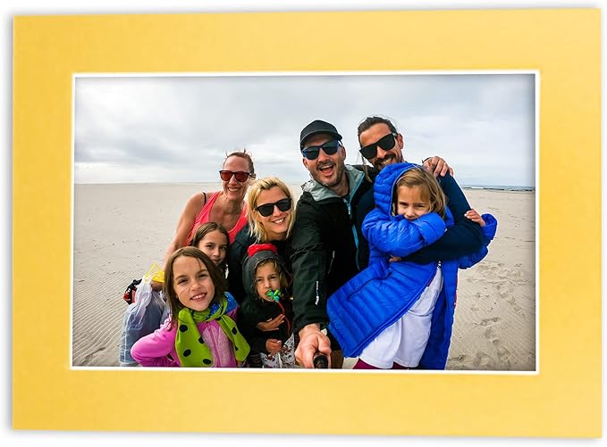 5x7 Mat for 8.5x11 Frame - Precut Mat Board Acid-Free Show Kit with Backing Board, and Clear Bags Metallic Gold 5x7 Photo Matte Made to Fit a 8.5x11 Picture Frame Matboard for Framing, Pack of 10 Mats