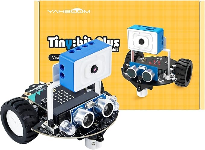 Yahboom Microbit Robot Car Remote Control,Esp32 Camera Module,Line Tracking, Ultrasonic,Tracking Sensor,Infrared Receiver,Searchlight,Programming for Kids STEM (Without V2)