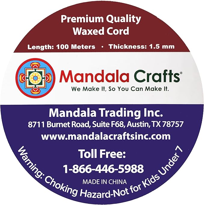 Mandala Crafts 1.5mm 109 Yards Orange Cotton Waxed Cord for Jewelry Making Bracelet Cord Waxed String - Beading String Thread Jewelry Cords for Necklaces String