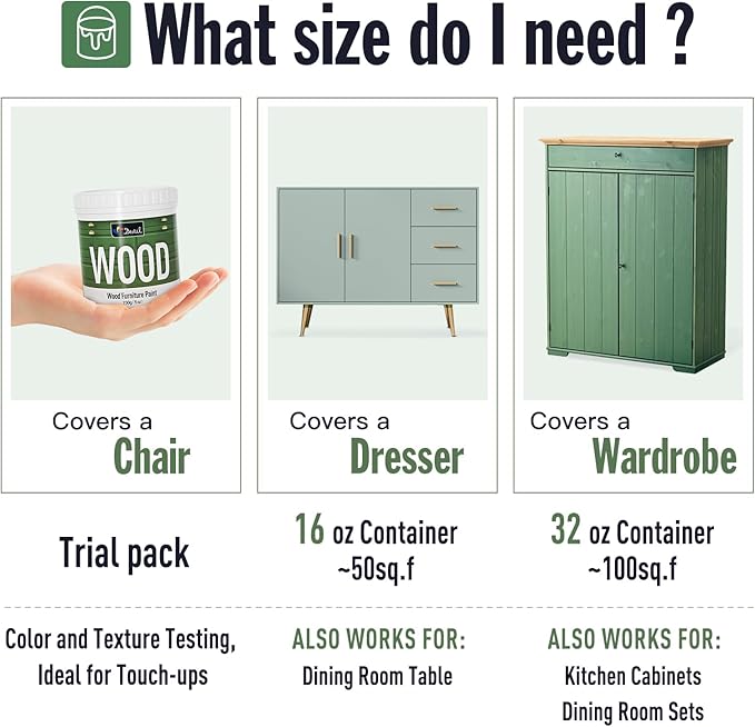 DWIL Matte Finish Furniture Paint - 32 Oz Wood Paint for Cabinets, Doors, Tables, and Dressers Refinishing - Water-Based, Non-Toxic & Odorless, Easy to Apply(Light Grey)-With Tools