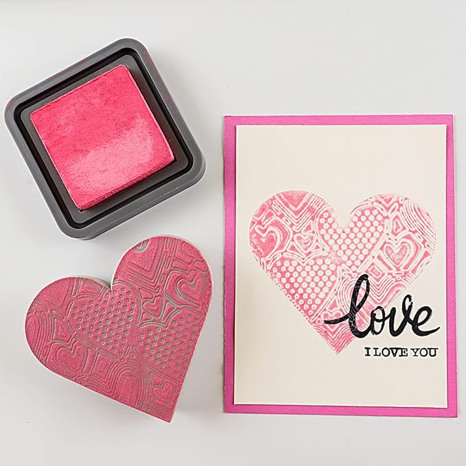 BAOFALI 6 Pcs Heart Cut Stamping Foam Grey Moldable Foam Stamps Plastic Dry Foam Stamp Pad Cut and Dry Foam Stamping Foam Block for Sculpture, Modeling, DIY Arts and Handicrafts Projects