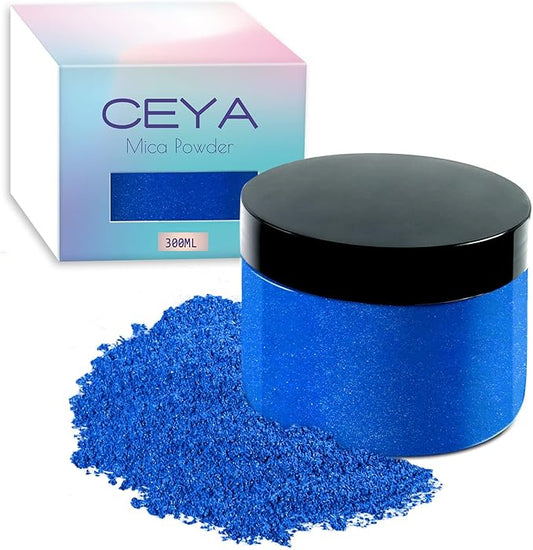 Ceya Mica Powder, 5.3oz/ 150g Palace Blue Pearlescent Effect Colorant Pigment Powder for Epoxy Resin, Tumblers, Slime Bath Bomb, Soap Dye, Slime, Candle, Resin Crafting, Paint, Jewelry, Nail Polish