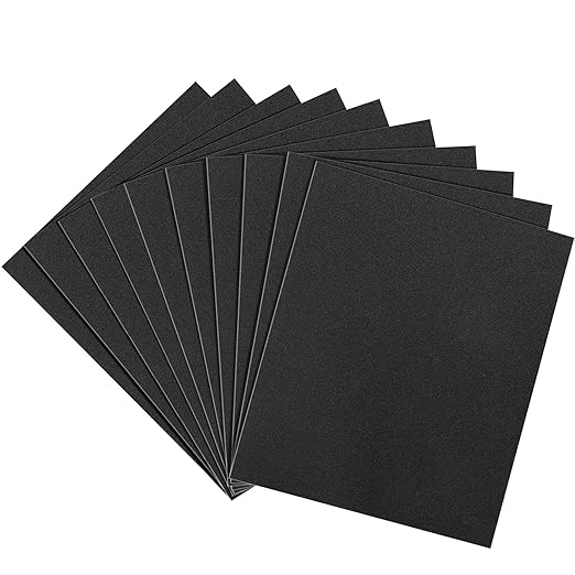 320 Grit Sandpaper, 9 x 11 Inch Wet Dry Sand Paper Hand Abrasive Sanding Sheets for Wood Metal Automotive Sanding and Polishing - 10 Sheets