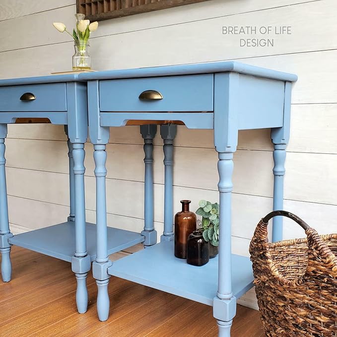 Dixie Belle Paint Company Chalk Finish Furniture Paint - Dusty Blue (8oz) - Matte Faded Denim Chic Chalk Mineral DIY Furniture Paint