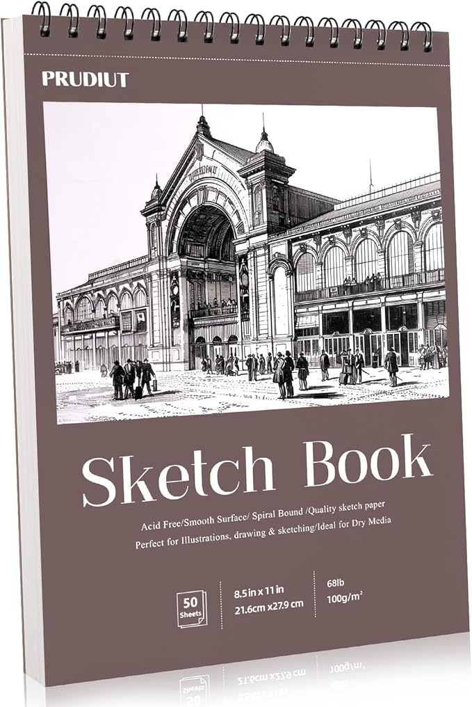 Sketch Book 8.5×11 inch, Spiral Bound Sketch Pad 50 Sheets (68lb/100gsm), Acid-Free Sketchbook for Drawing Painting Sketching, Art Paper Drawing Supplies for Teens Adults Artists Ideal Gifts