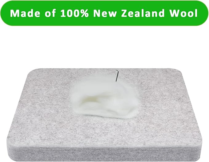 FCENDS Needle Felting Pad, 8x10x1 inch Needle Felt Mat, 100% Natural Wool, Thick and Firm Felt Base for Precision Felting (10"x8")