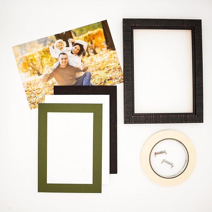 5x7 Mat for 8.5x11 Frame - Precut Mat Board Acid-Free Show Kit with Backing Board, and Clear Bags Dill Green 5x7 Photo Matte Made to Fit a 8.5x11 Picture Frame Matboard for Framing, Pack of 100 Mats