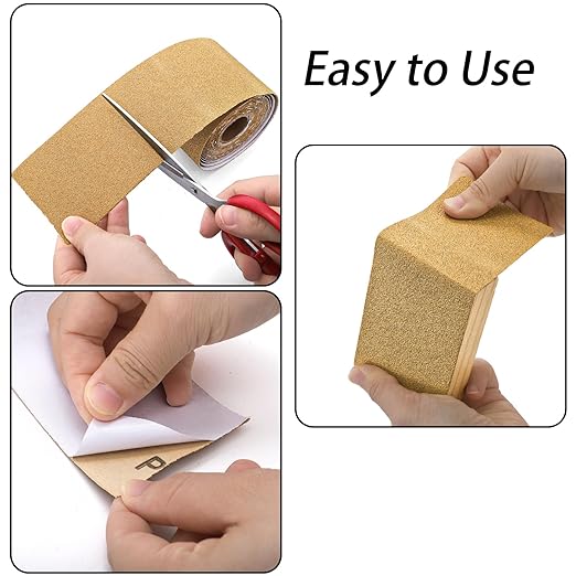 TOPZEA PSA Longboard Sandpaper Rolls Set, 80/120/220/320 Grit, Total 20 Yards, 2-3/4" Wide, 4 Grits Continuous Longboard Sanding Paper for Automotive Body, Woodworking, Air File & Hand Sander Blocks