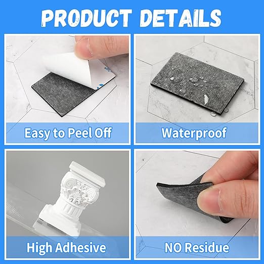 UPINS Double Sided Foam Tape, Strong Sticky Double Sided Foam Pads for Crafts Self-Adhesive Mounting Foam Tape Heavy Duty for Home Wall Decor (60, Black)