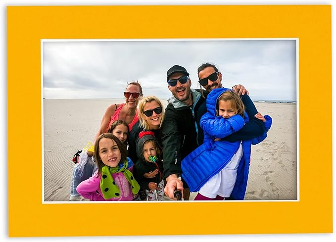 8.5x11 Mat Bevel Cut for 7x9 Photos - Acid Free Golden Orange Precut Matboard - For Pictures, Photos, Framing - 4-ply Thickness