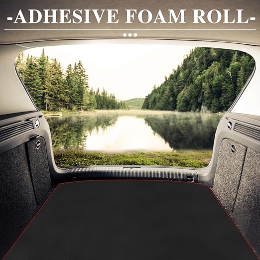 Adhesive Foam Roll Neoprene Sponge Foam Sheet Roll Closed Cell Insulation Closed Cell Foam Sheet Soundproof Foam Padding (Black, 12x59x1/8 Inches)