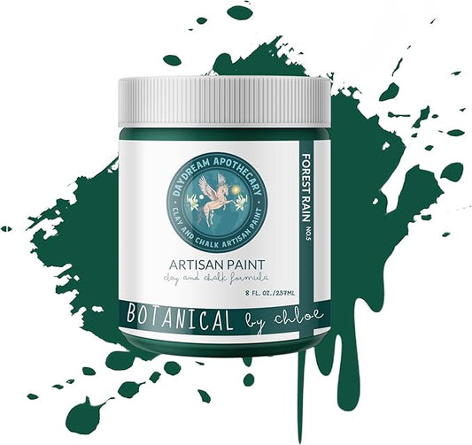 Daydream Apothecary Premium Chalk Style Paint for Furniture, Home Décor, Wood, DIY Interior Projects, Quick Dry, No Prep or Prime Needed, Matte Dark Green - 8oz