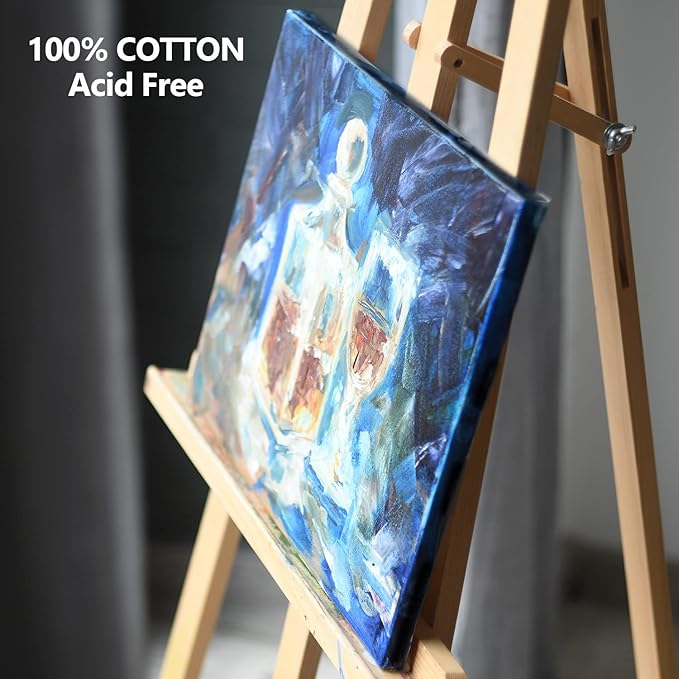 GOTIDEAL 10Pcs Black Stretched Canvases for Painting, Multi Pack 4x4", 5x7", 8x10",9x12", 11x14" Set of 10, Primed 100% Cotton Artist Blank Canvas Boards for Painting, Acrylic Pouring, Oil Paint Art
