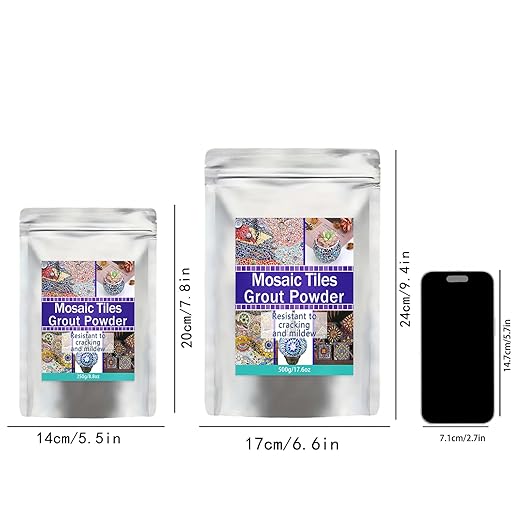 Mosaic Grout, Mosaics Tile Tools, Mosaic Tile Accessories – Essential for Handmade Grouting and Perfect for DIY Craft Projects (White, 500G)