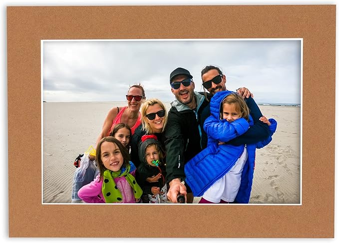 6x8 Mat for 8x10 Frame - Precut Mat Board Acid-Free Show Kit with Backing Board, and Clear Bags Brown 6x8 Photo Matte Made to Fit a 8x10 Picture Frame Matboard for Framing, Pack of 1 Mat