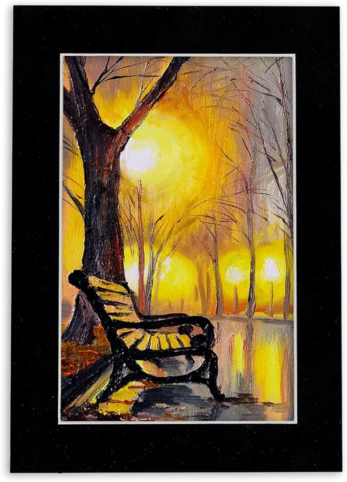 Pack of Ten Acid Free 11x14 Mats Bevel Cut for 8.5x11 Photos - Black Suede Precut Matboards With Backing Boards and Self Seal Photo Mat Bags For Pictures, Photos, Framing - 4-ply Thickness