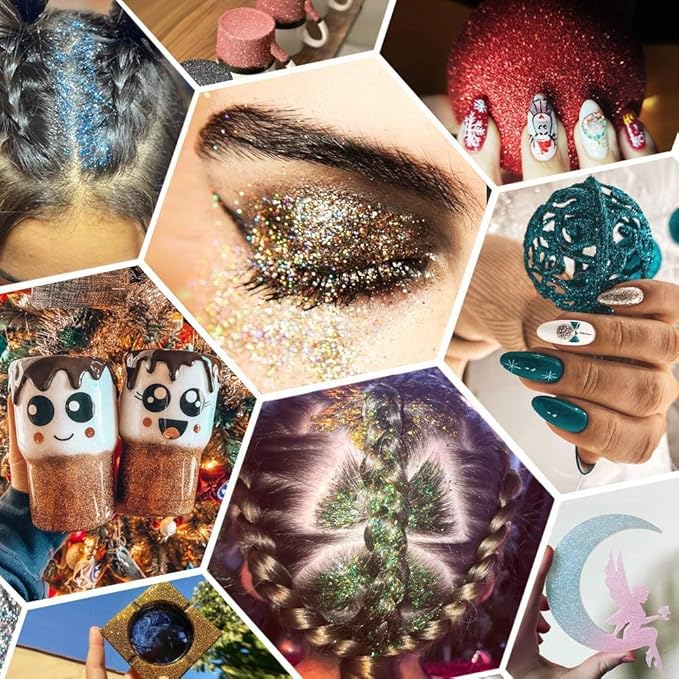 High Capacity 260g Shaker Bottle Package Metalic Fine Glitter,ANGXILIN for Tumbler Jewelry Making,Epoxy Resin DIY Craft,Face Body Nail Art Fine Glitter (Forest Green)