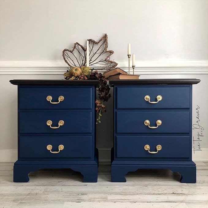 Dixie Belle Paint Company Chalk Finish Furniture Paint - Bunker Hill (4oz) - Matte Indigo Blue Chic Chalk Mineral DIY Furniture Paint