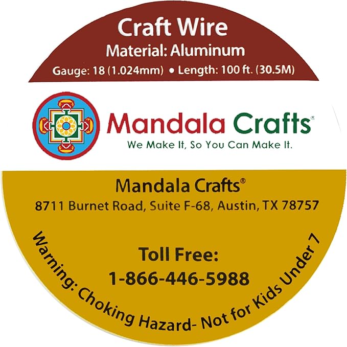 Mandala Crafts 18 Gauge Anodized Aluminum Craft Wire for Jewelry Making - 100 FT Colored Flexible Hot Pink Wire - Bendable for Bonsai Armature Crafting Sculpting