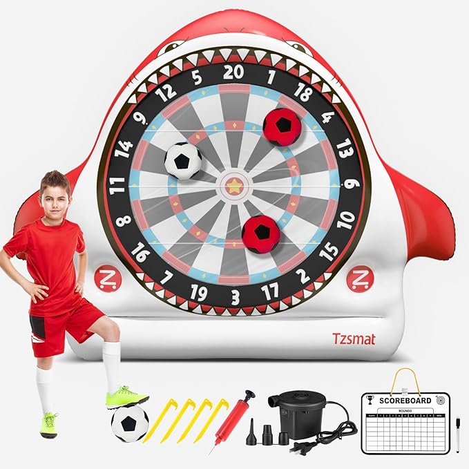 Inflatable Giant Kick Darts - Jumbo Soccer Dartboard Game- Big Carnival Games - Giant Outdoor Games - Giant Yard & Lawn Game for Kids & Adults