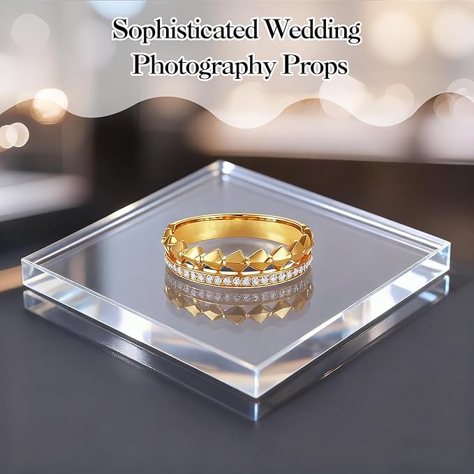Acrylic Blocks & Stamp Block - 6PCS Clear Display Stand, Acrylic Blocks for Stamping, Jewelry, Cosmetics, Wedding Flat Lay Photography Props