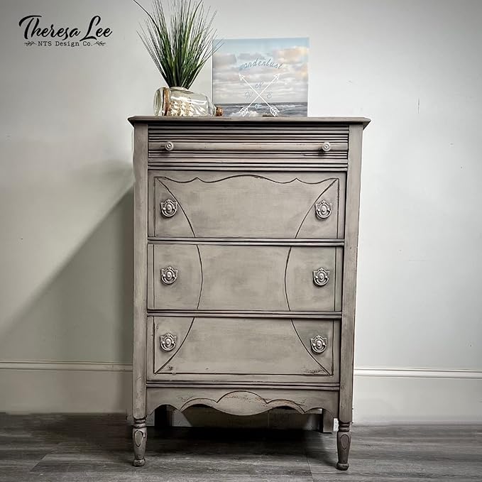 Dixie Belle Paint Company Chalk Finish Furniture Paint - French Linen (32oz) - Matte Light Taupe Chic Chalk Mineral DIY Furniture Paint