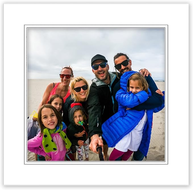 20x20 Mat for 10x10 Photo - Precut White on White Double Mat Picture Matboard for Frames Measuring 20 x 20 Inches - Bevel Cut Matte to Display Art Measuring 10 x 10 Inches - Acid Free ONE MAT
