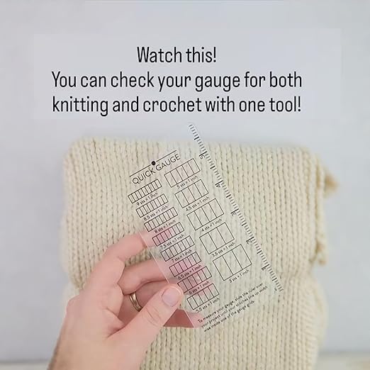 Quick Gauge Ruler, Gauge Ruler for Knitting and Crochet, Scarf Keychain Knitting No Counting Needed, Slide Sewing Rulers and Guides for Fabric Stitch Measuring Crochet Tool(3pcs)