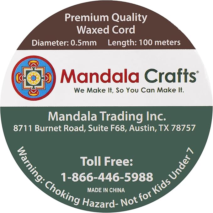 Mandala Crafts 0.5mm 109 Yards Light Gold Cotton Waxed Cord for Jewelry Making Bracelet Cord Waxed String - Beading String Thread Jewelry Cords for Necklaces String