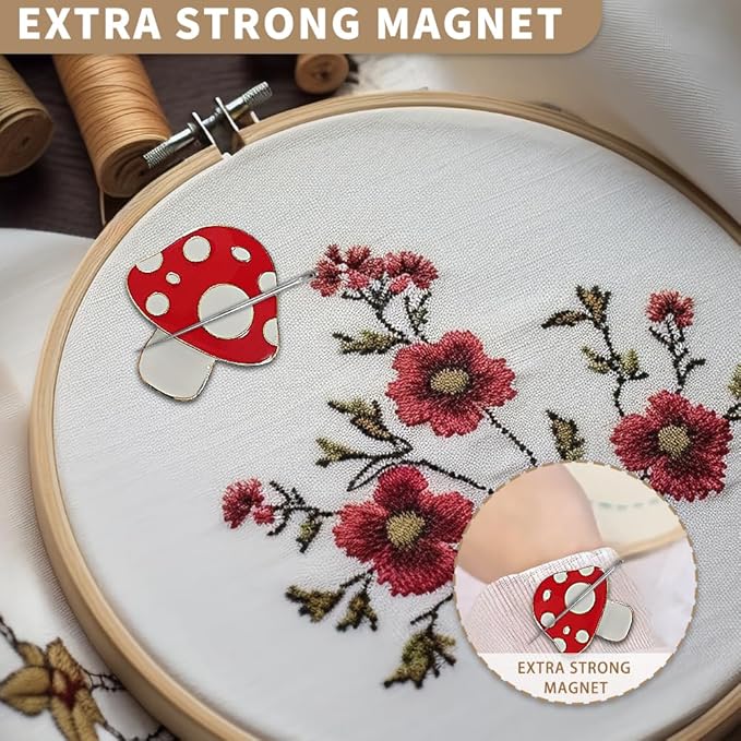 Needle Minder Magnet, Magnetic Needle Minder, Needle Minders Magnetic Cross Stitch Accessories, Magnetic Needle Holder, Life Tree, Butterfly, Cats, Owl, Heart (Mushroom)