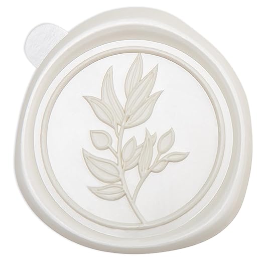 PONATIA Ivory Wax Seal Stickers - Wedding Envelope Seal Stickers, 50 Pcs Self- Adhesive Wax Seals, Perfect for Invitation Cards, Christmas Cards, Gift Wrapping, Party Menu Decor