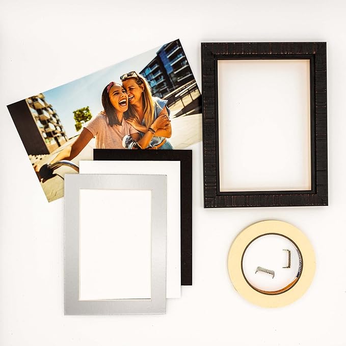 6x8 Mat for 8x10 Frame - Precut Mat Board Acid-Free Show Kit with Backing Board, and Clear Bags Metallic Silver 6x8 Photo Matte Made to Fit a 8x10 Picture Frame Matboard for Framing, Pack of 10 Mats